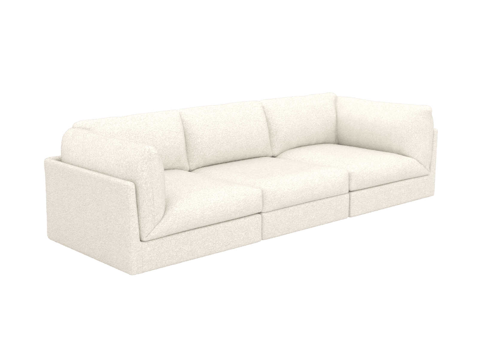 Finley Boucle Ivory Modular Sofa - 3 Seater color Boucle Ivory