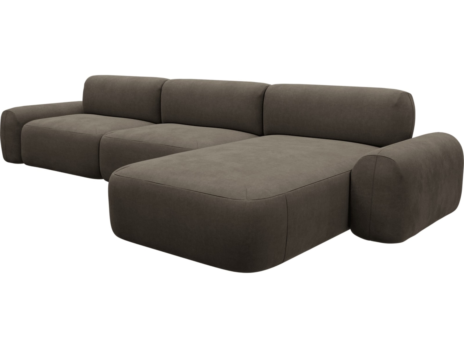 Beckett Muse Mink Chaise Sofa - 3 Seater color Muse Mink