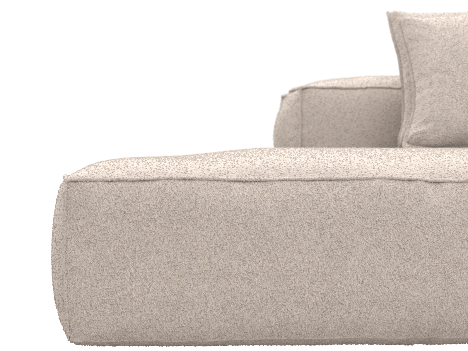Riley Boucle Pumice 5 Seater Terminal Left Modular Sofa color Boucle Pumice
