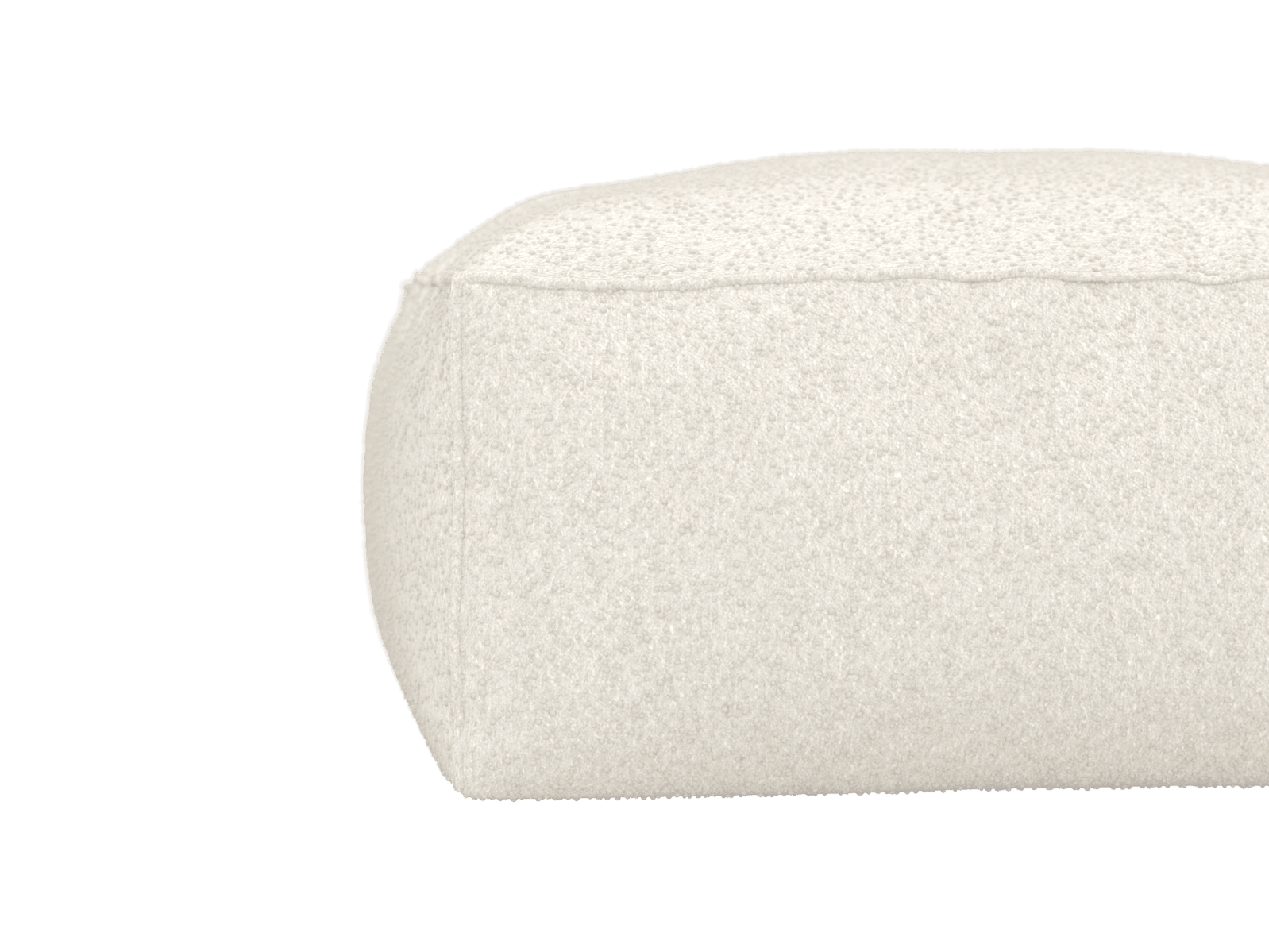 Riley Boucle Ivory Small Ottoman color Boucle Ivory