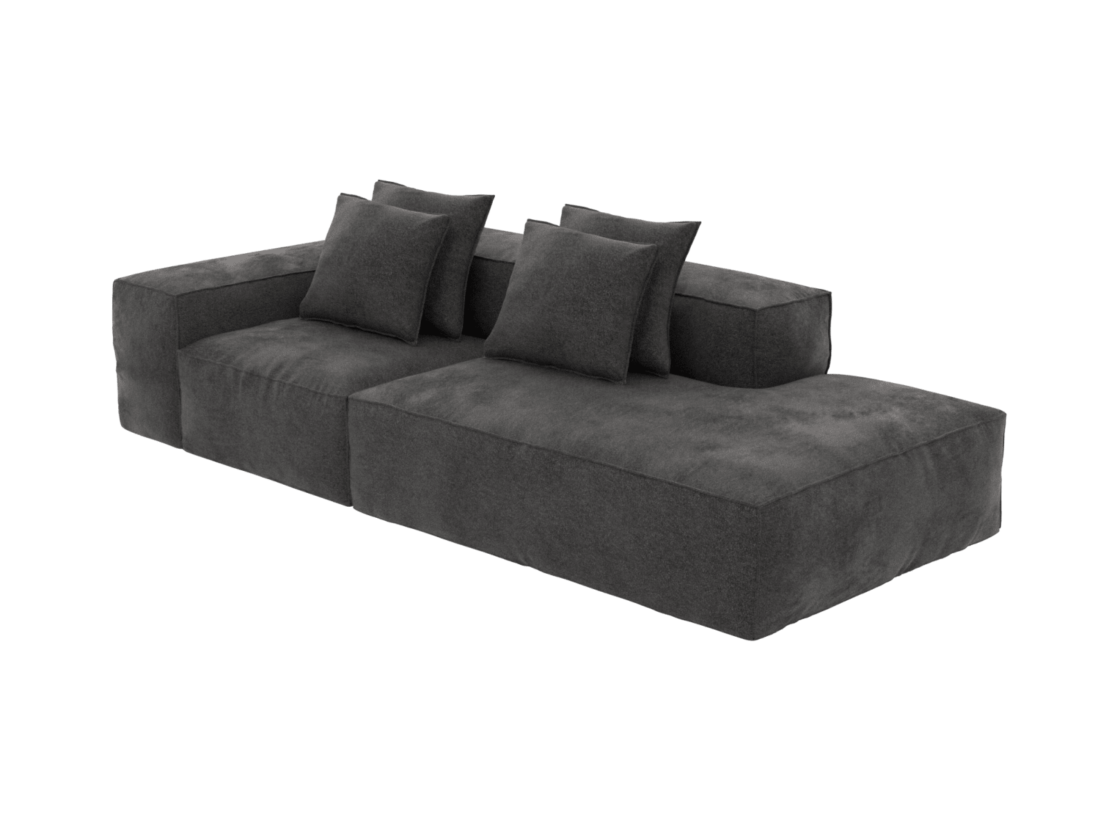 Riley California Charcoal 3 Seater Terminal Right Modular Sofa color California Charcoal