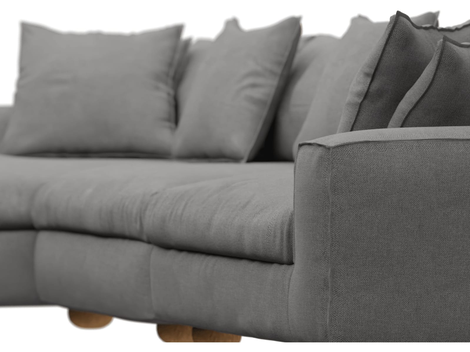 Tully California Slate Chaise Sofa - 3 Seater color California Slate