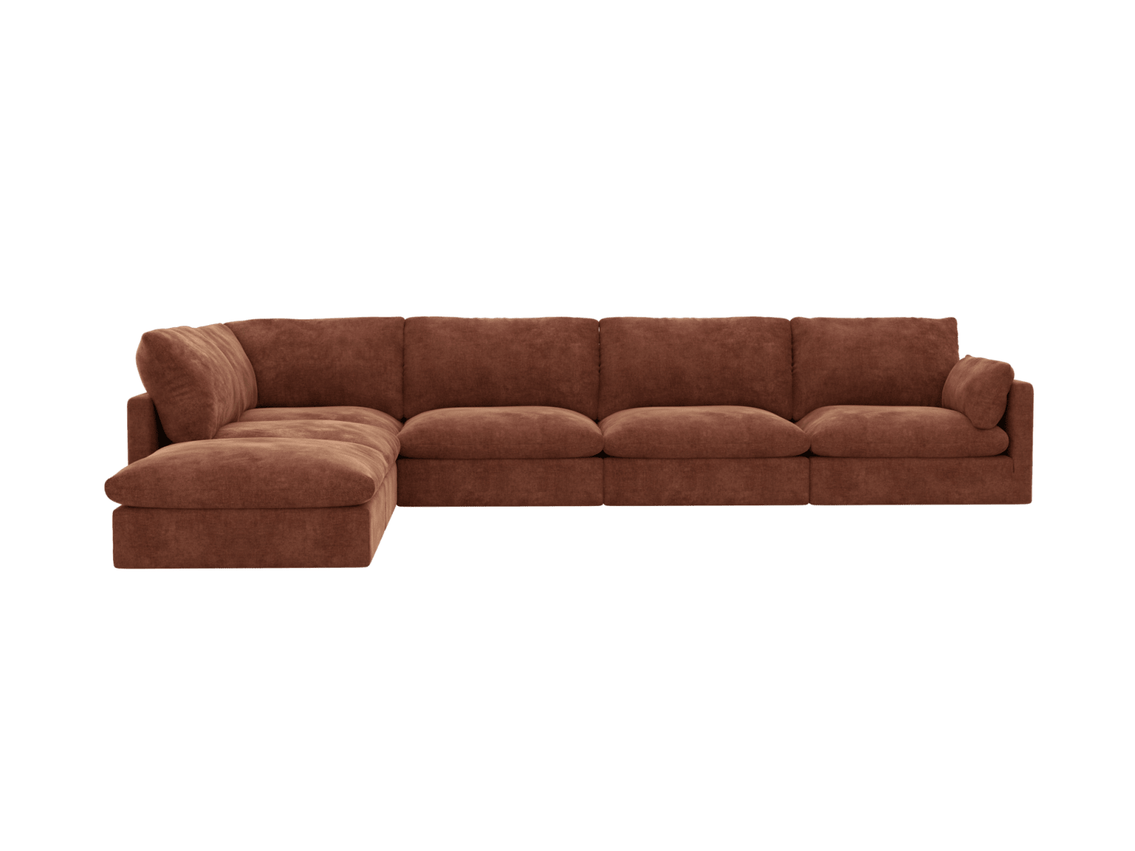 Willow Muse Rust Modular Sofa LAF Terminal - 6 Seater color Muse Rust