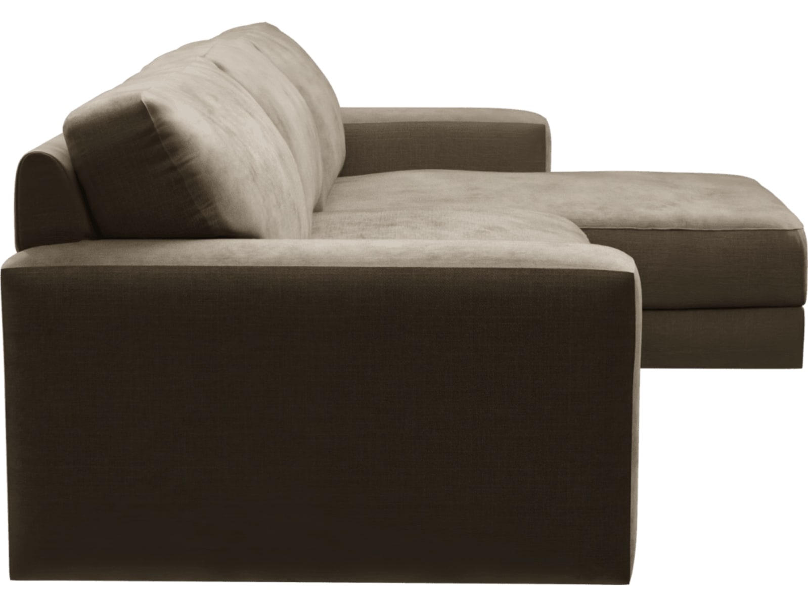 Monica Tribute Walnut Chaise Sofa - 3 Seater color Tribute Walnut