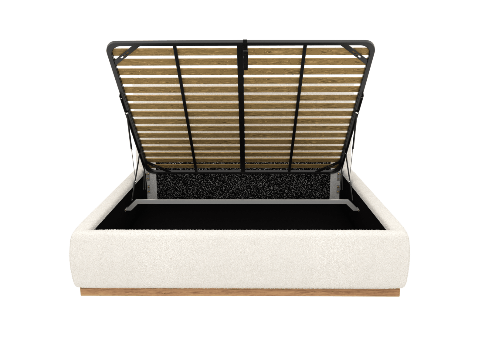 Haven Gas Lift Bed Boucle Ivory King color Boucle Ivory