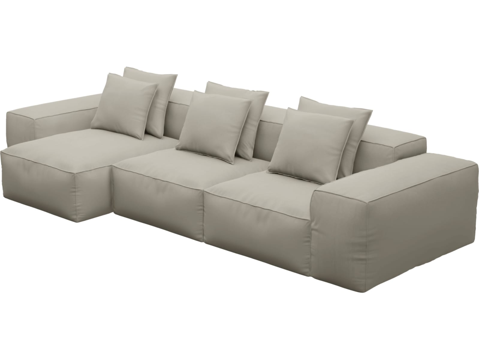 Riley Plaza Natural Modular Sofa - 3 Seater Chaise color Plaza Natural