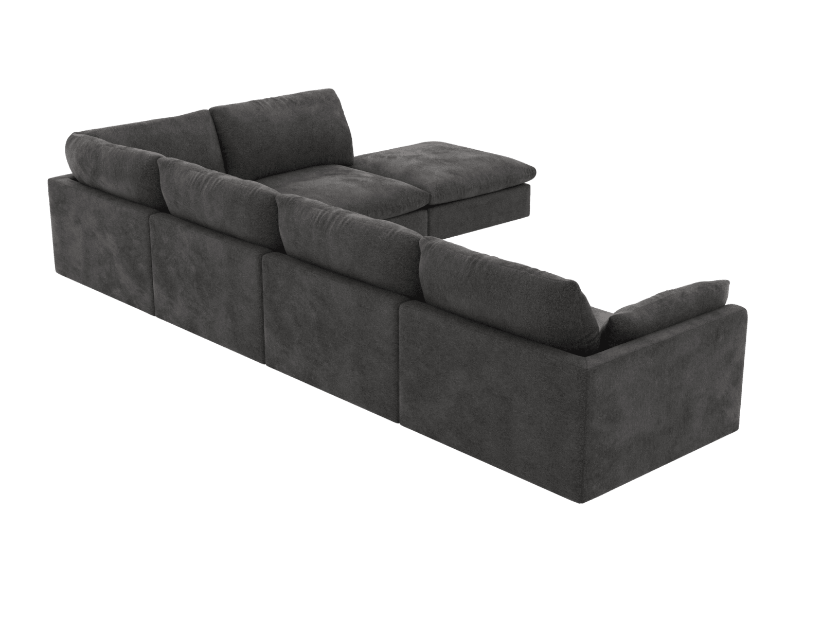 Willow California Charcoal Modular Sofa - 6 Seater RAF Terminal color California Charcoal
