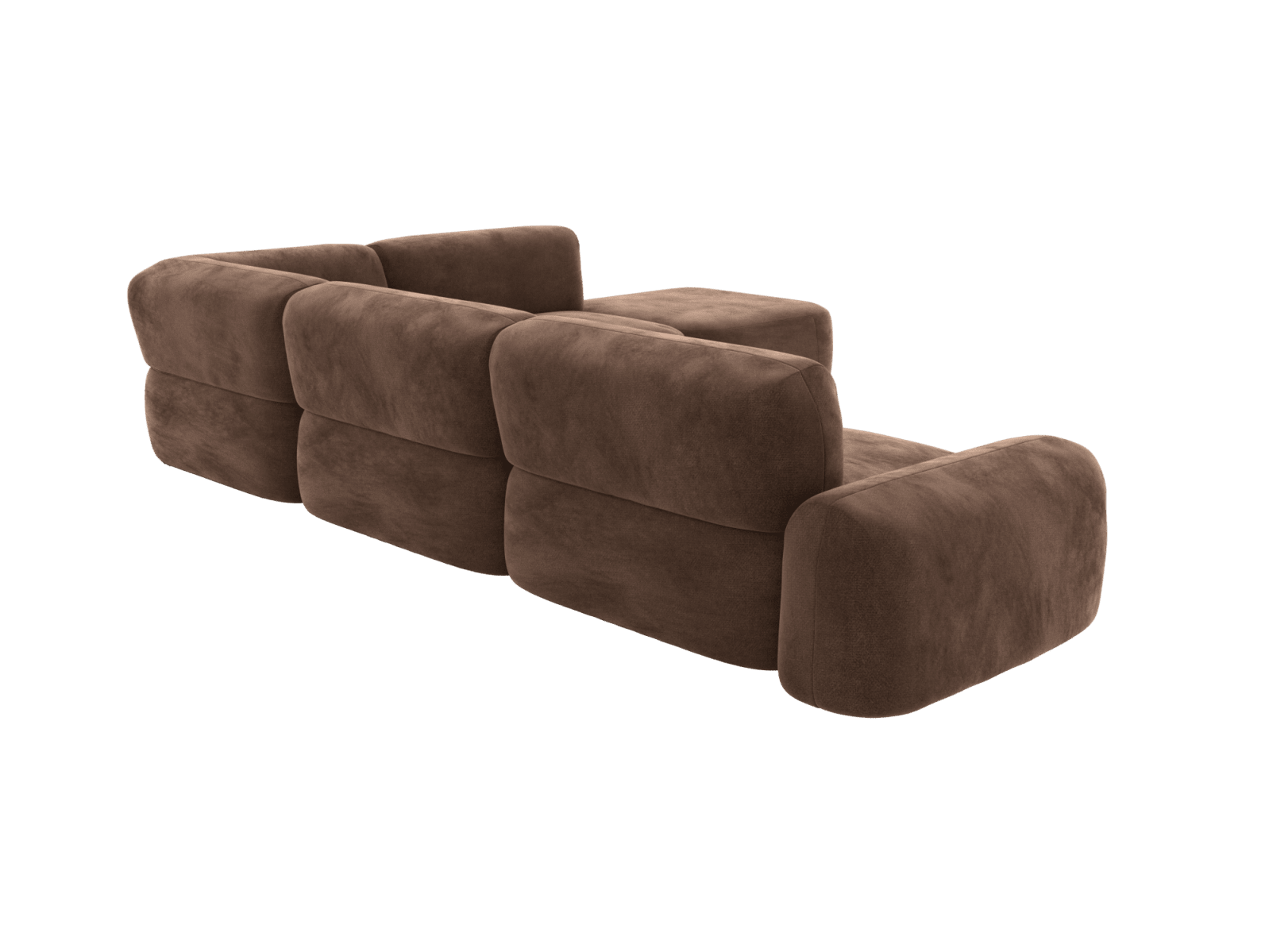 Beckett Muse Chocolate Modular Sofa - 6 Seater color Muse Chocolate