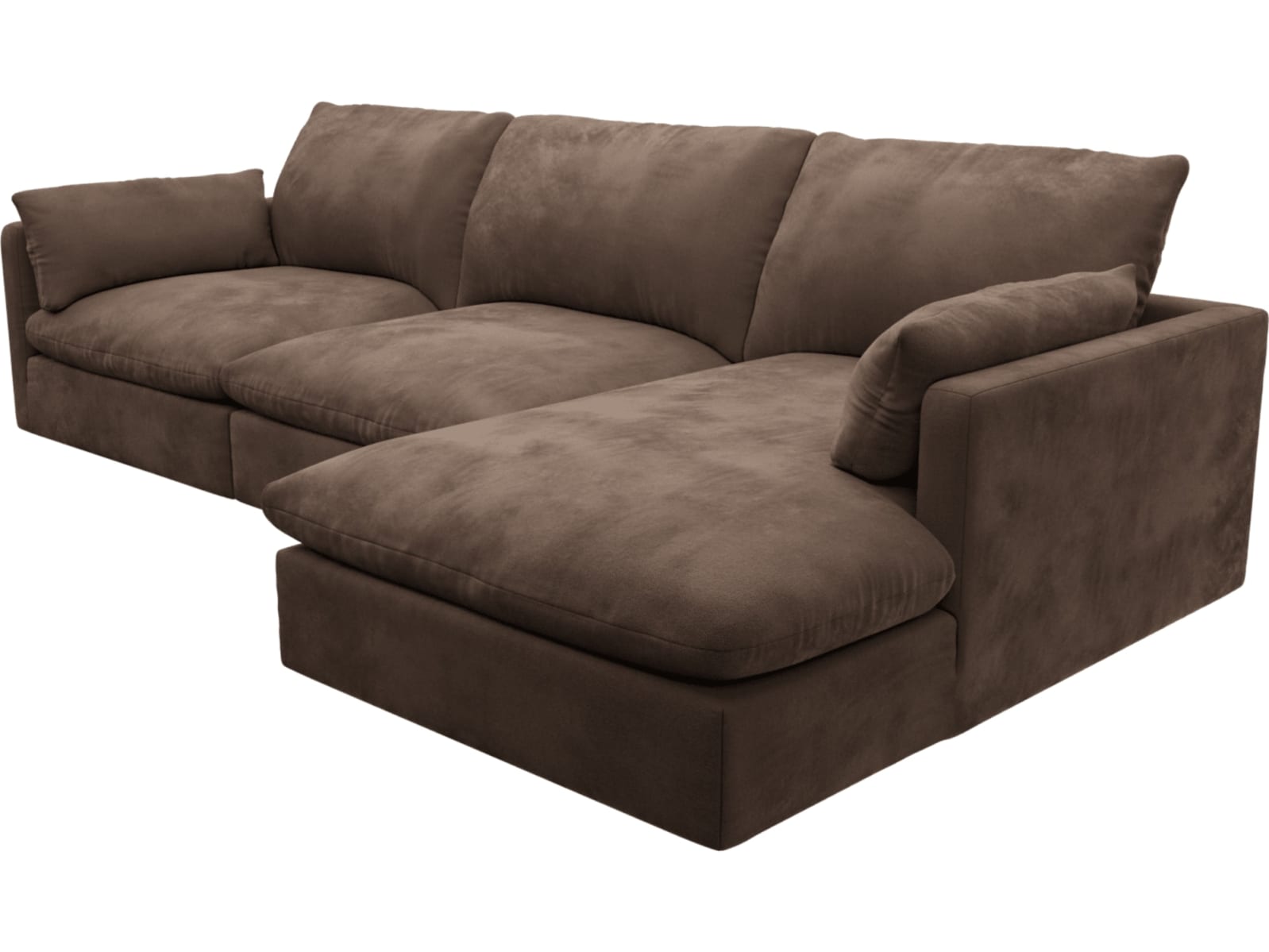 Willow Muse Chocolate Chaise Sofa - 3 Seater color Muse Chocolate