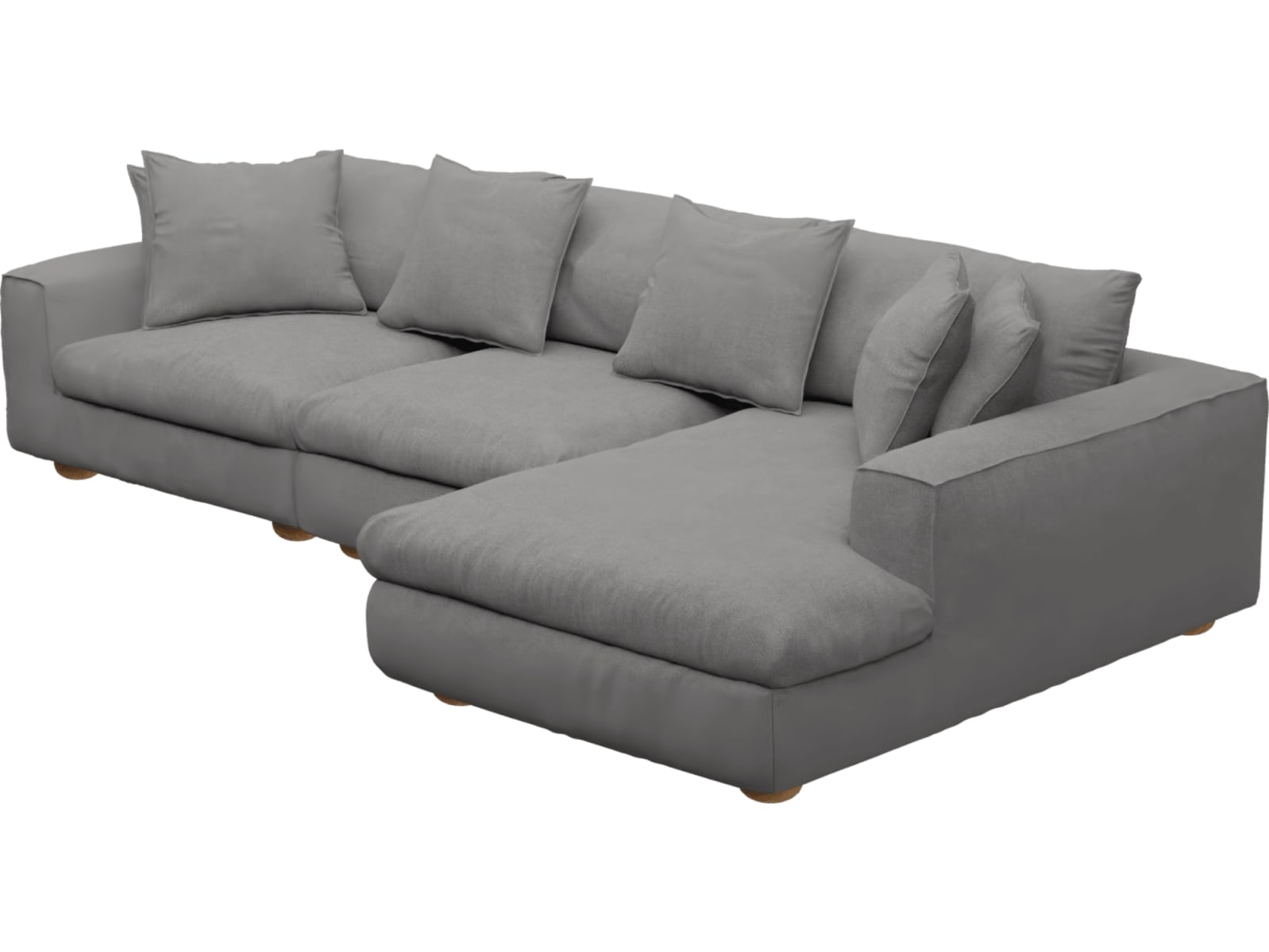 Tully California Slate Chaise Sofa - 3 Seater color California Slate