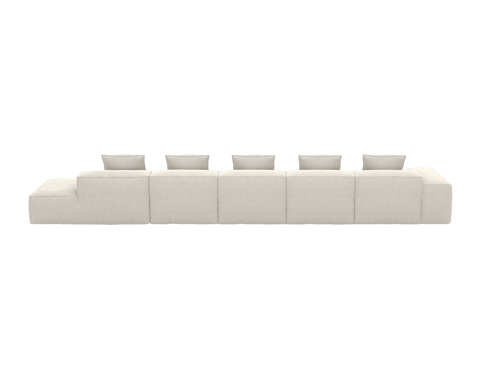 Riley California Ivory Modular Sofa - 1x Arm, 4x Armless, 1x Right Terminal color California Ivory