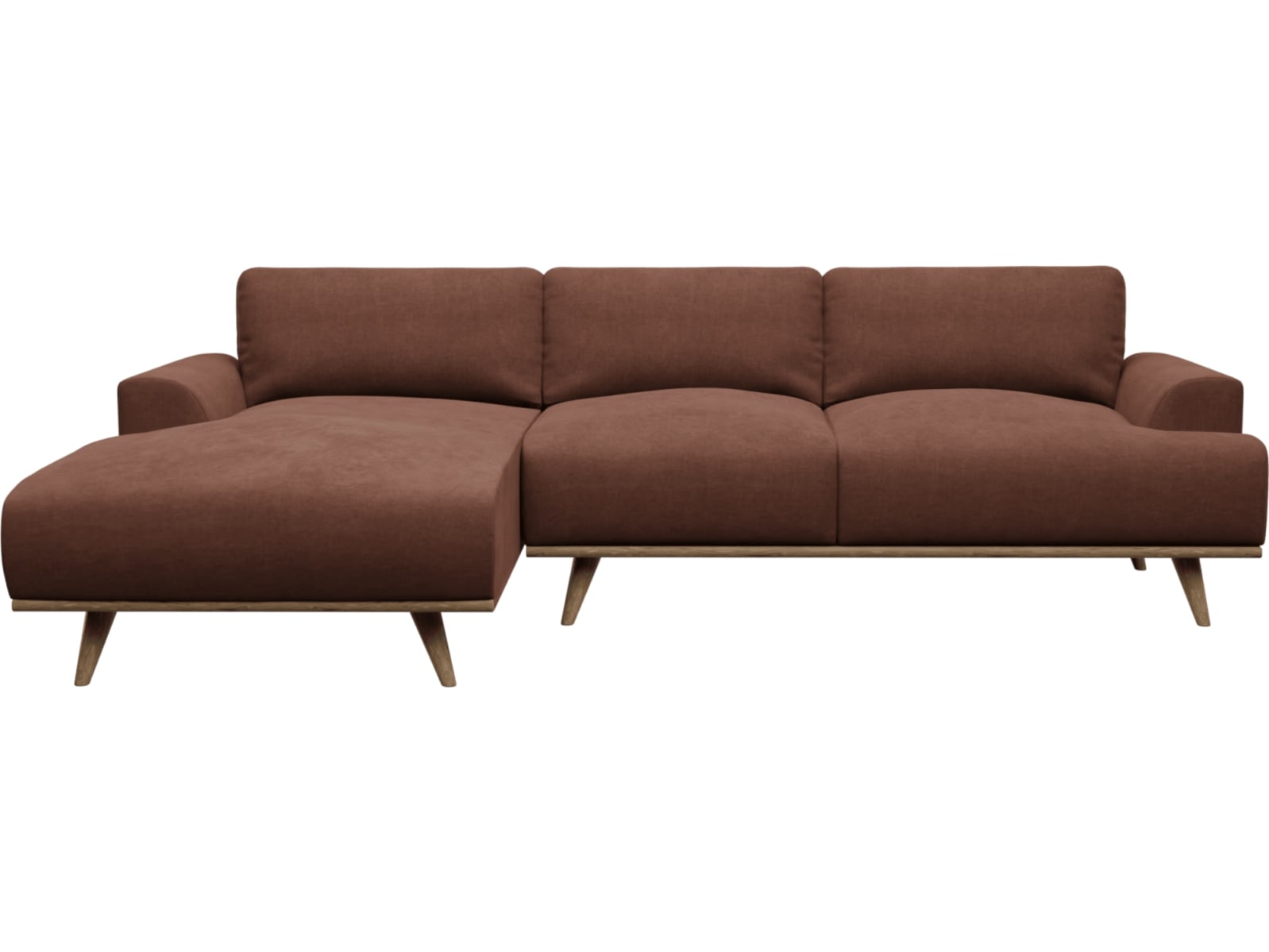 Dane Muse Rust Chaise Sofa - 3 Seater color Muse Rust