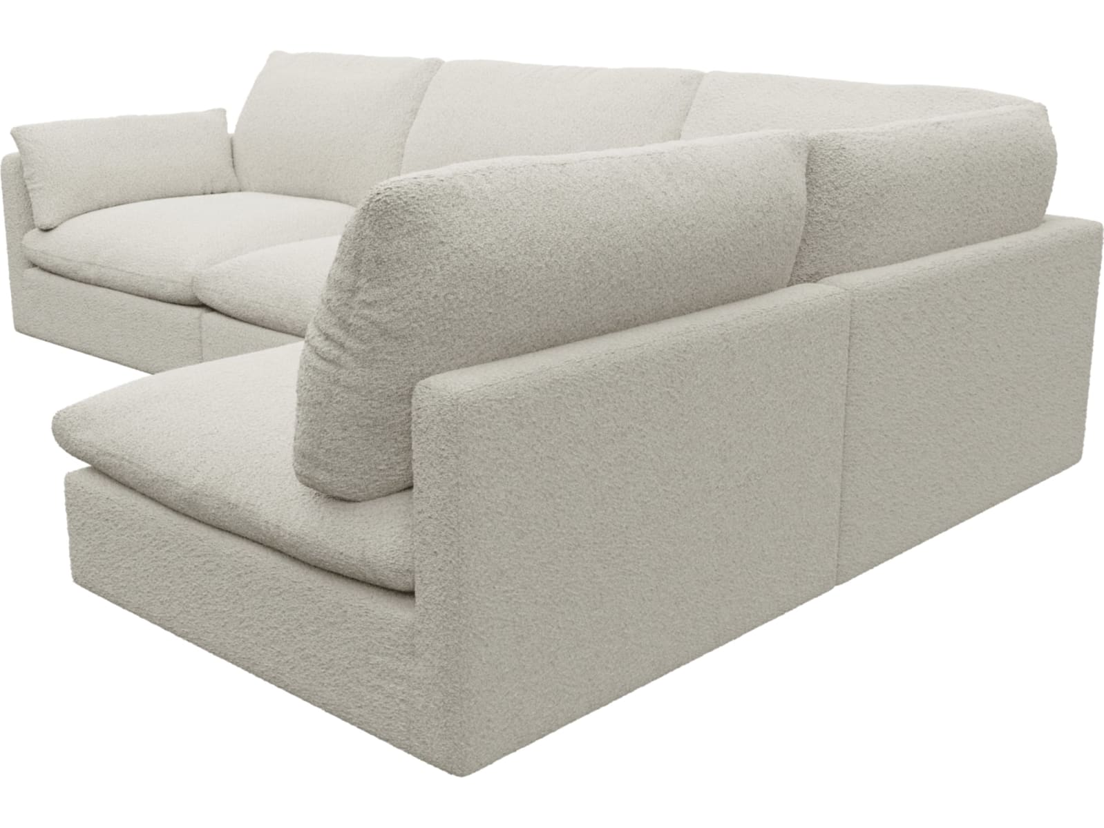 Willow Boucle Ivory Corner Sofa - 4 Seater RAF Terminal color Boucle Ivory