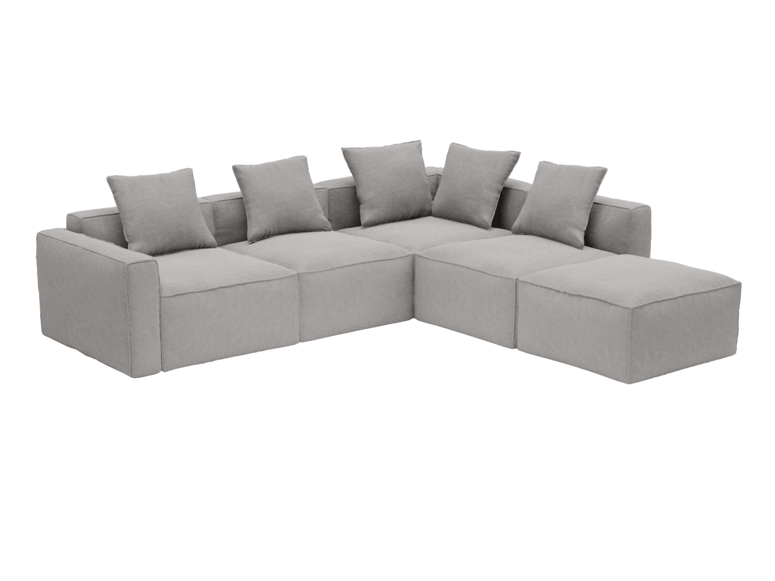 Riley Apt View Steel Sofa - 5 Seater RAF Terminal color View Steel