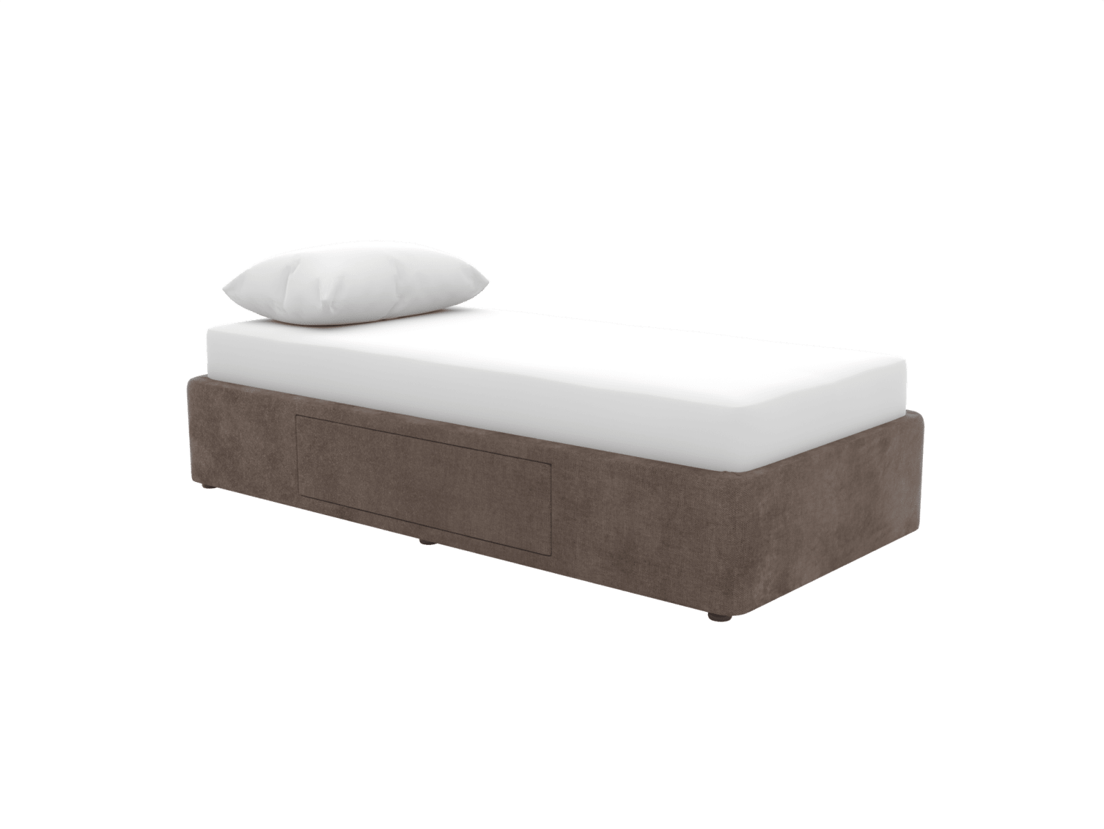 Zenith Kids 1 Storage Drawer Bed Base Muse Mink color Muse Mink