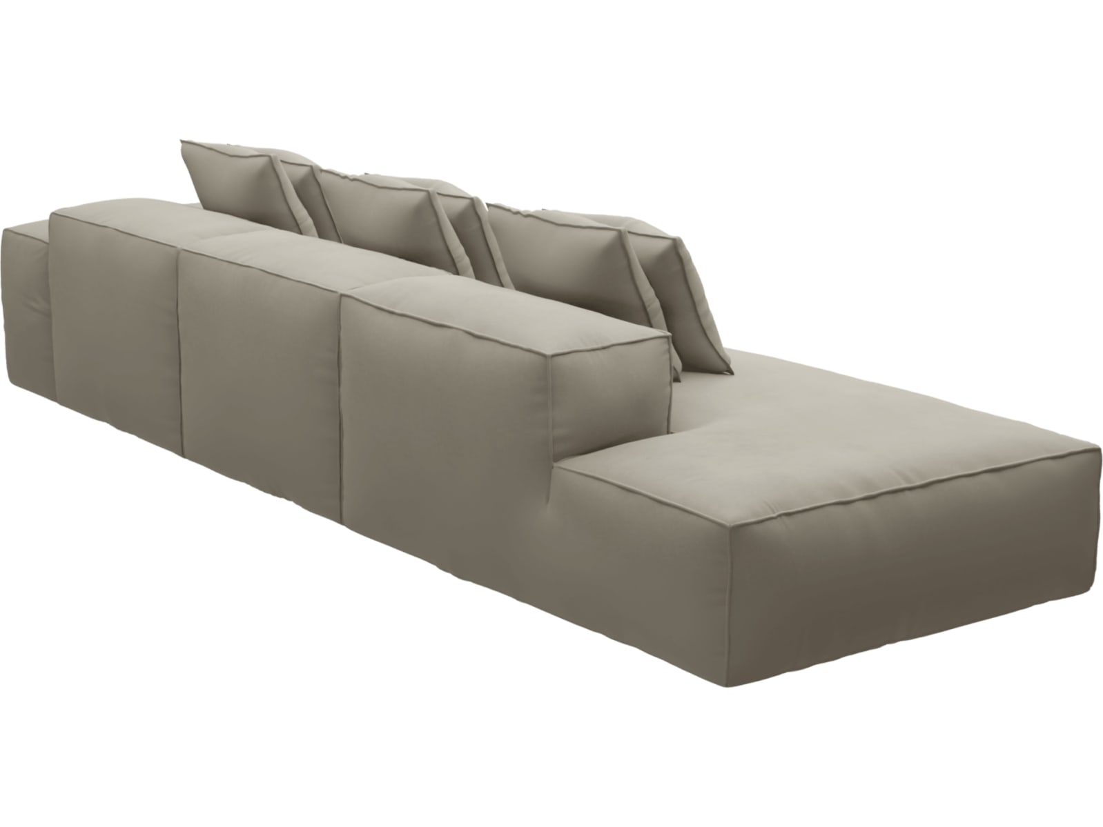 Riley Plaza Natural Modular Sofa - 1x Arm, 2x Armless, 1x Left Terminal color Plaza Natural