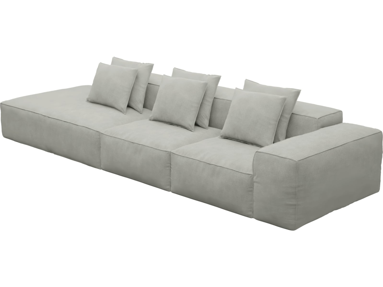 Riley Toorak Pebble Modular Sofa - 1x Arm, 2x Armless, 1x Left Terminal color Toorak Pebble