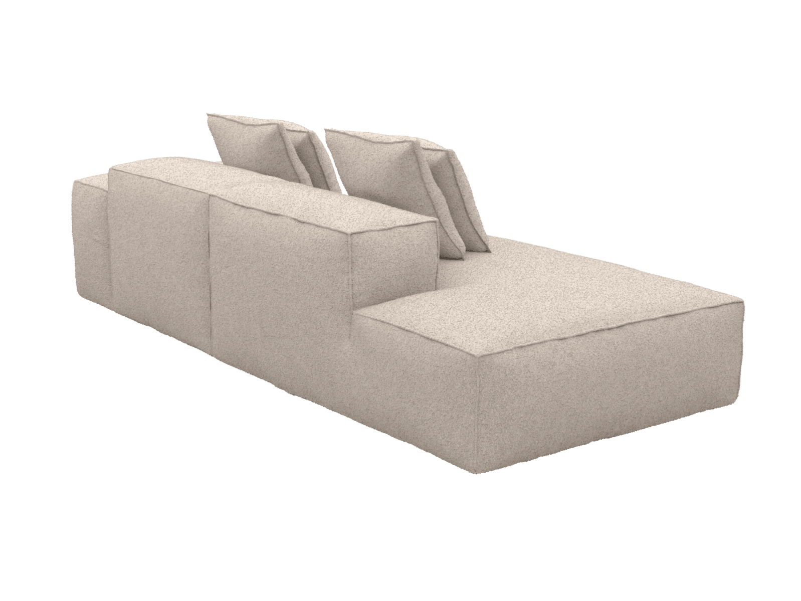 Riley Boucle Pumice 3 Seater Terminal Left Modular Sofa color Boucle Pumice