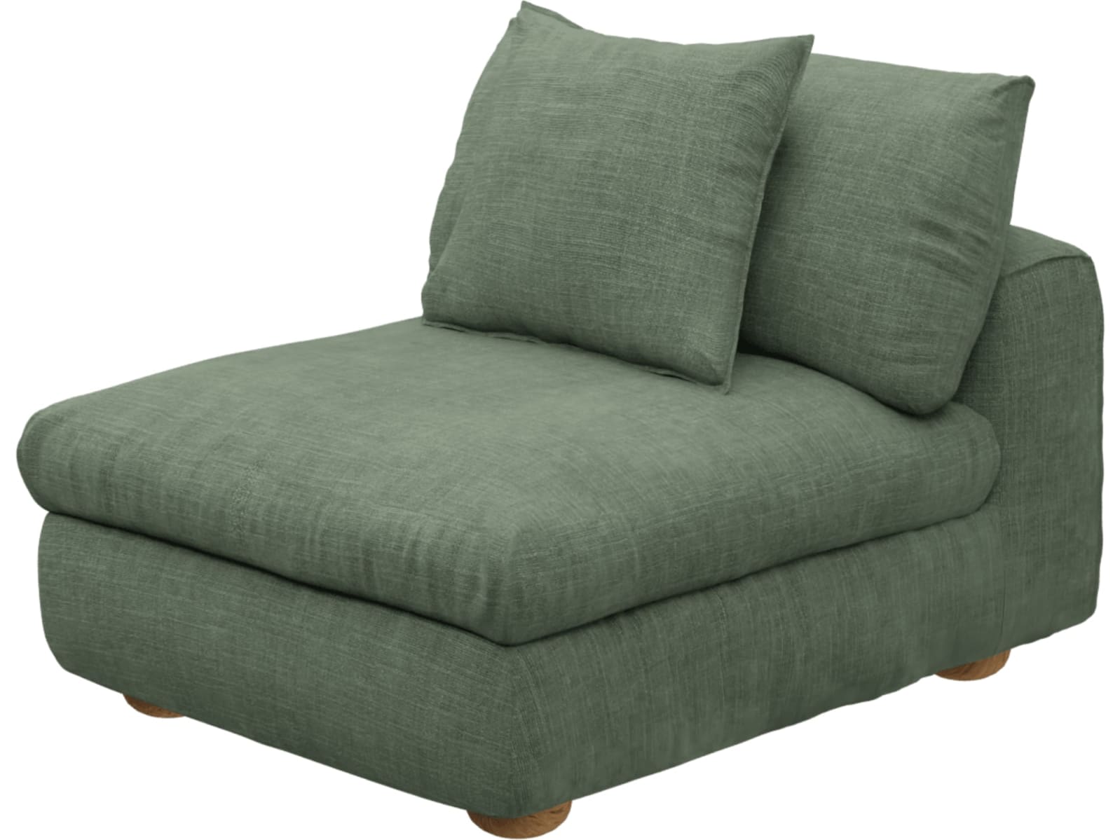 Tully Tribute Dark Jade Armless Sofa Chair Module color Tribute Dark Jade