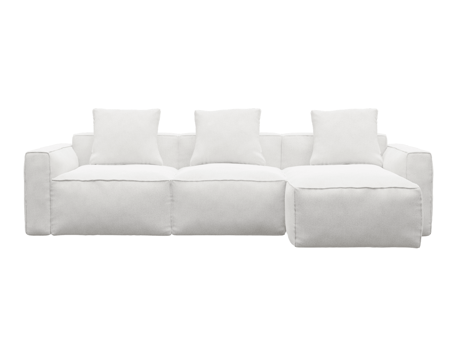 Riley Apt Noa Fog Sofa - 3 Seater Chaise color Noa Fog