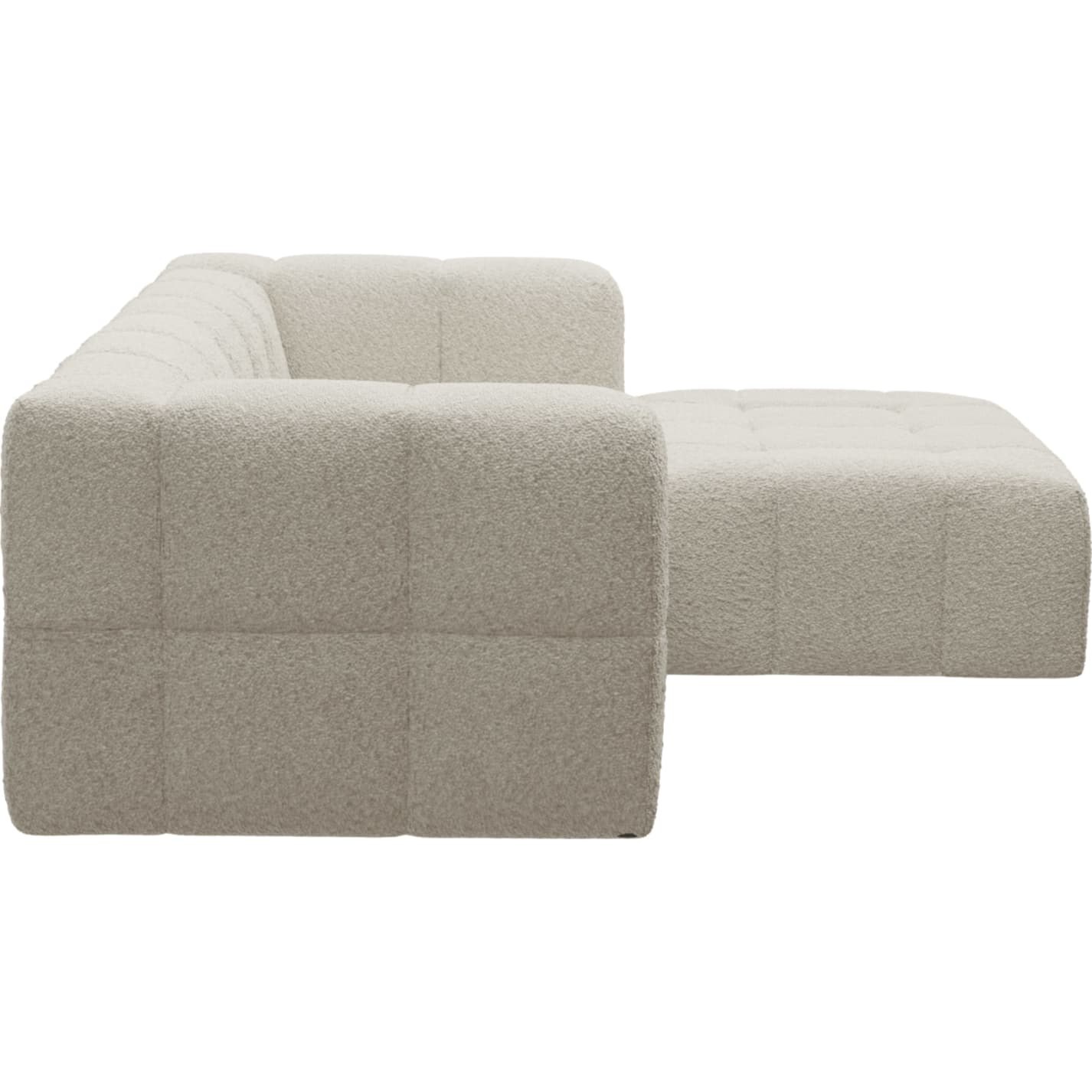 Lucello Boucle Ivory Modular Sofa with Ottoman - 3 Piece color Boucle Ivory