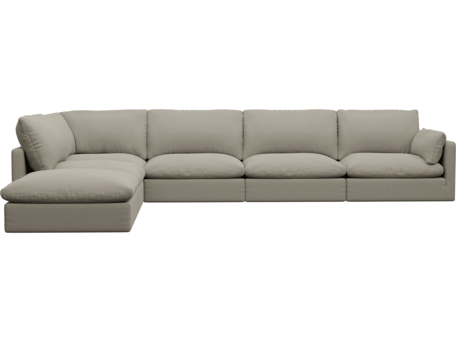 Willow Plaza Natural Modular Sofa - 6 Seater LAF Terminal color Plaza Natural