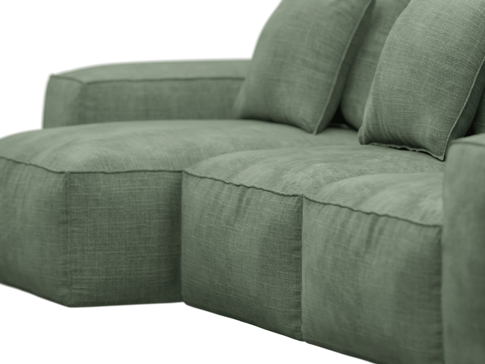 Riley Tribute Dark Jade Modular Sofa - 3 Seater Chaise color Tribute Dark Jade