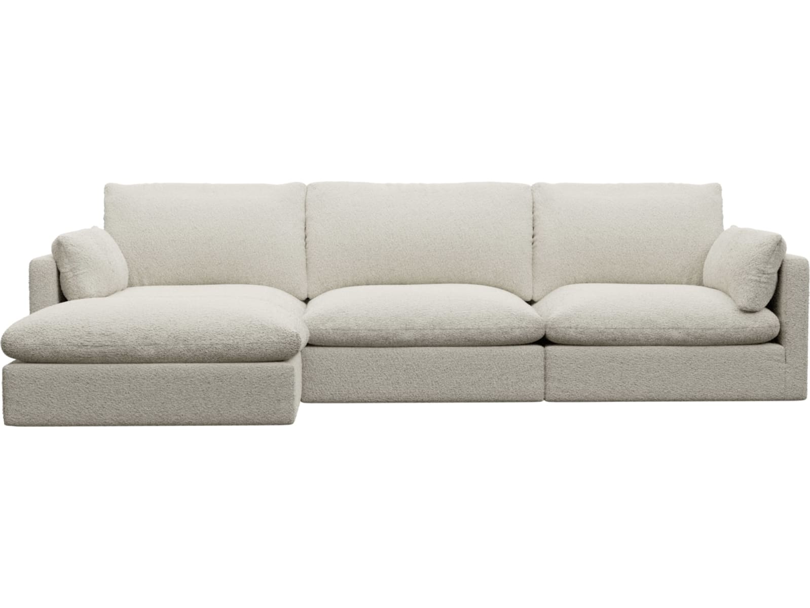 Willow Boucle Ivory Chaise Sofa - 3 Seater color Boucle Ivory