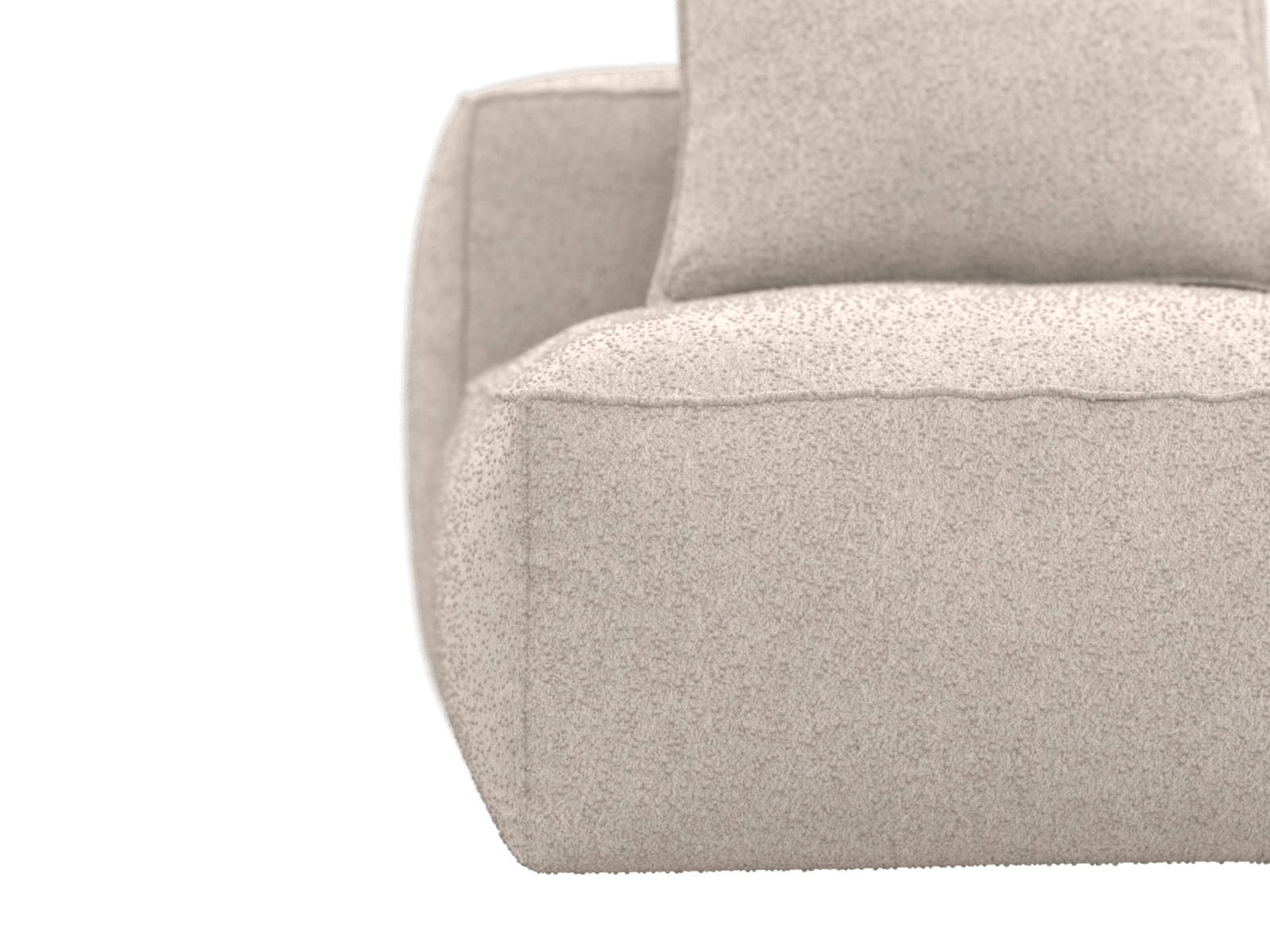 Riley Boucle Pumice Armless Sofa Module color Boucle Pumice