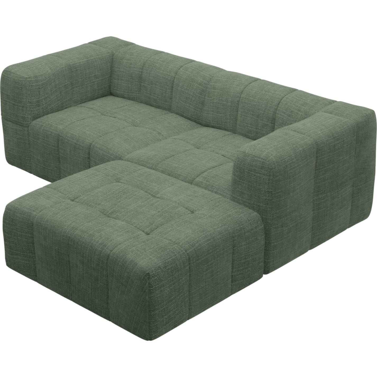 Lucello Tribute Dark Jade Modular Sofa with Ottoman - 3 Piece color Tribute Dark Jade