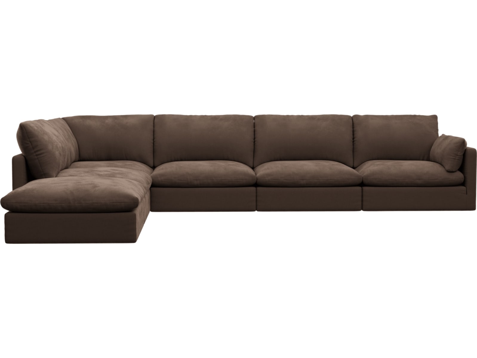Willow Muse Chocolate Modular Sofa - 6 Seater LAF Terminal color Muse Chocolate