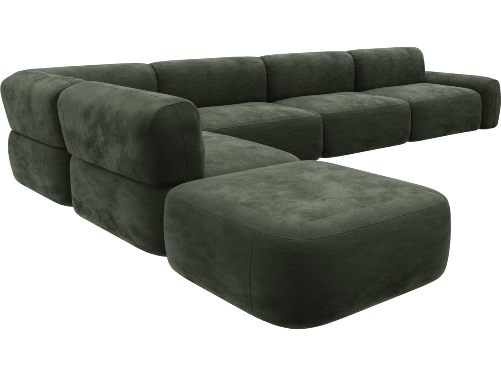 Beckett Muse Forest Modular Sofa - 7 Piece color Muse Forest