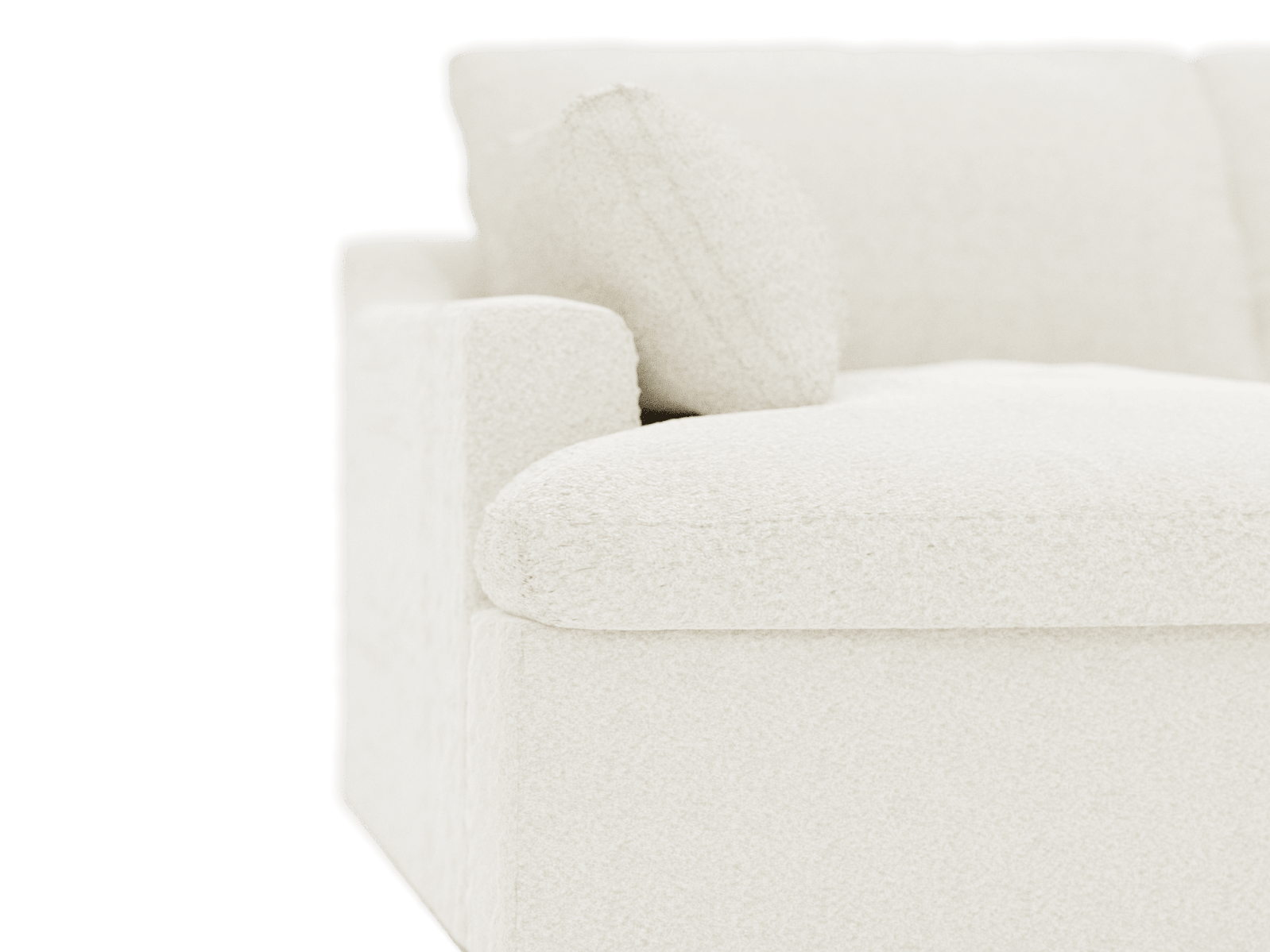 Retreat Boucle Ivory Chaise Sofa - 3 Seater color Boucle Ivory