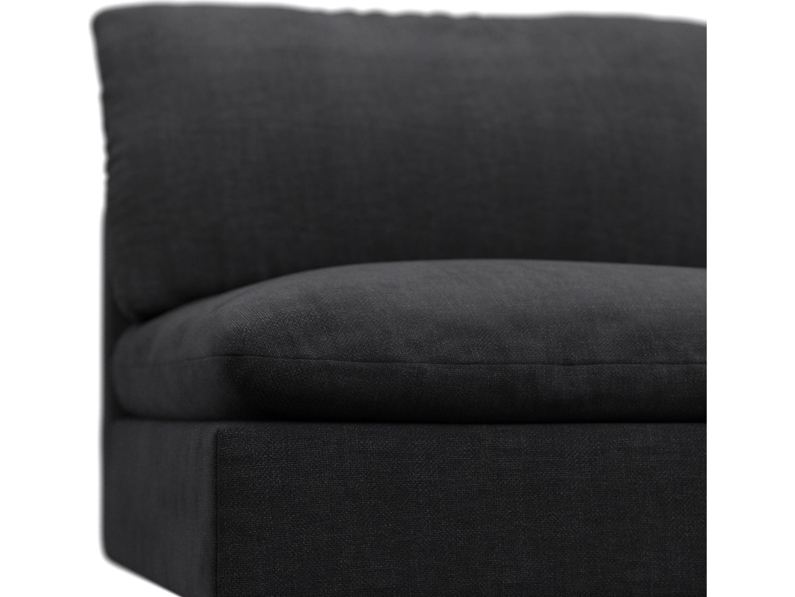 Willow Plaza Flint Grey Armless Sofa Module color Plaza Flint Grey