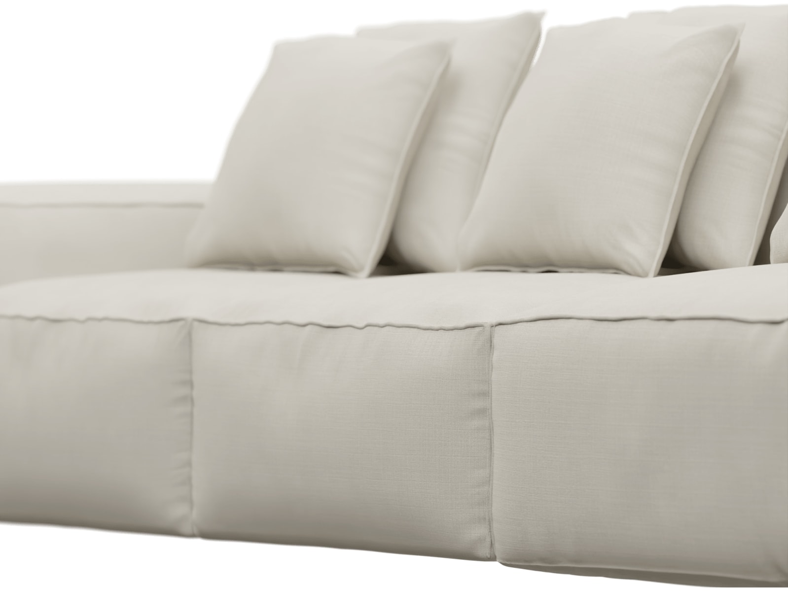 Riley Toorak Pearl Modular Sofa - 1x Arm, 2x Armless, 1x Right Terminal color Toorak Pearl
