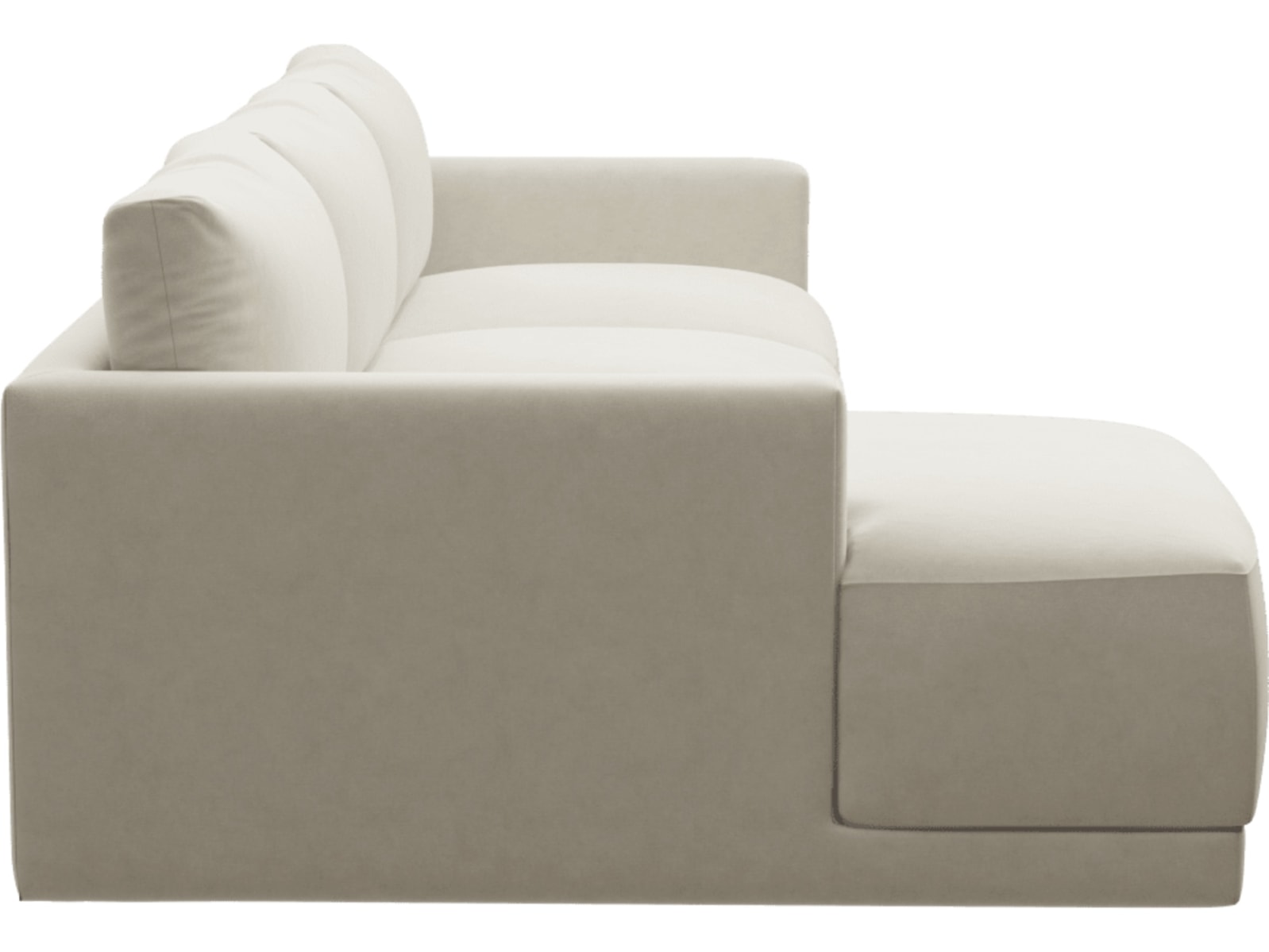 Haven Apt Muse Flax Chaise Sofa color Muse Flax