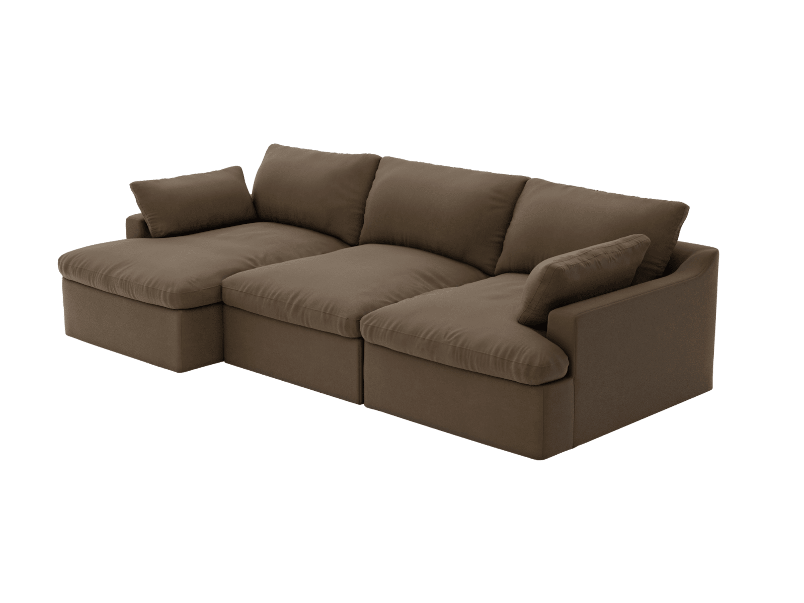 Retreat Blaze Mocha Chaise Sofa - 3 Seater color Blaze Mocha