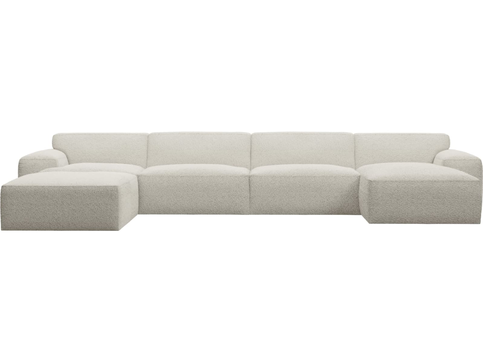 Copenhagen Boucle Ivory Chaise Sofa - 5 Seater U Shaped Modular color Boucle Ivory