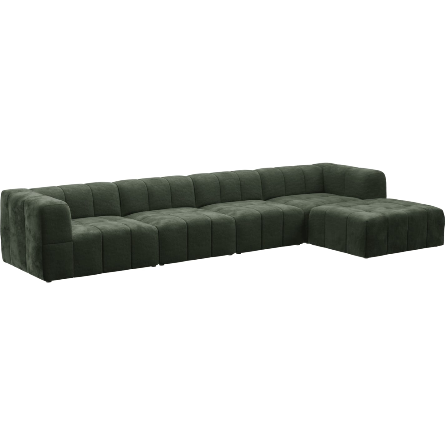 Lucello Muse Forest Modular Sofa with Ottoman - 5 Piece color Muse Forest