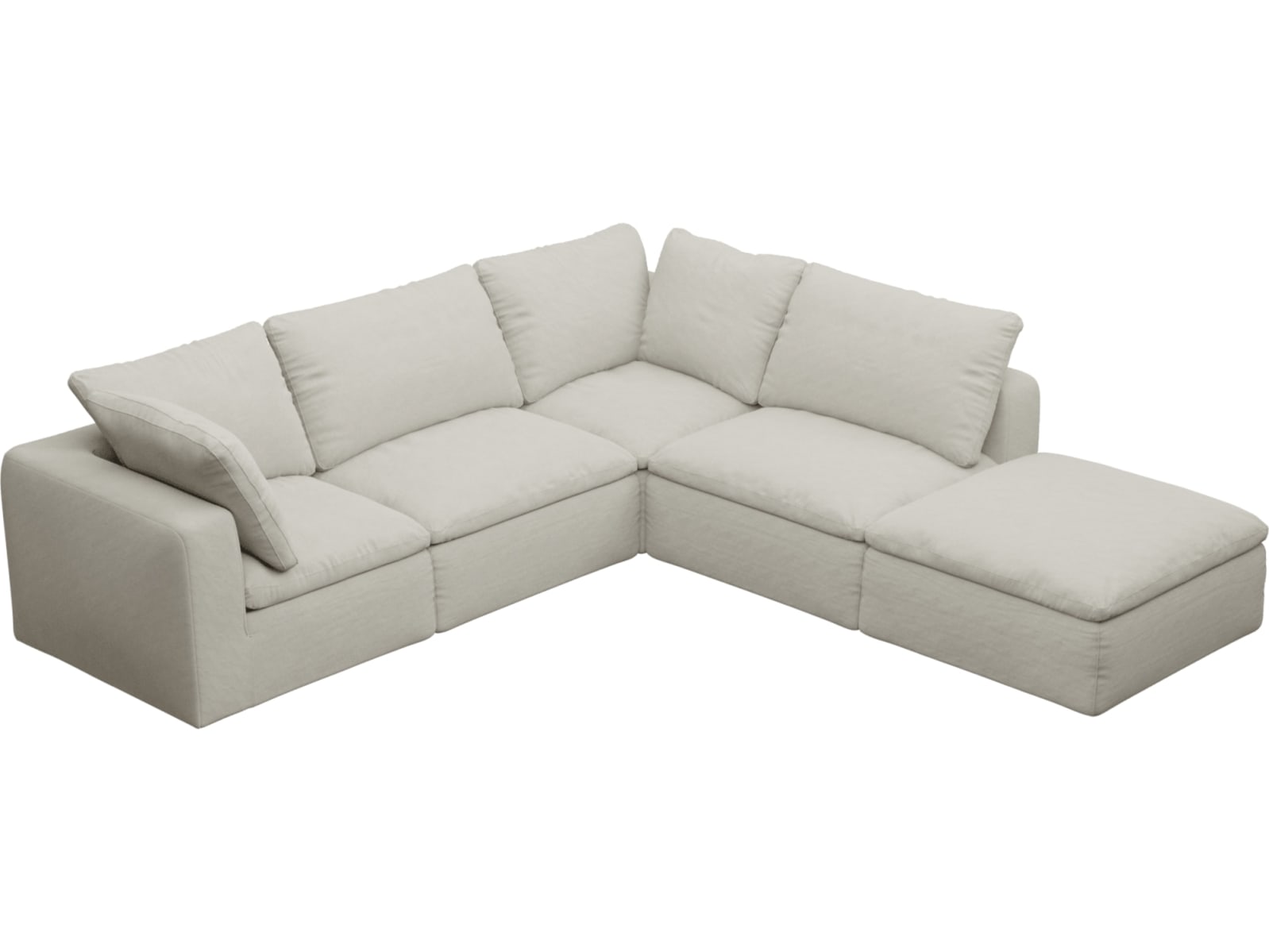 Cloud California Ivory Modular Sofa - 5 Piece color California Ivory
