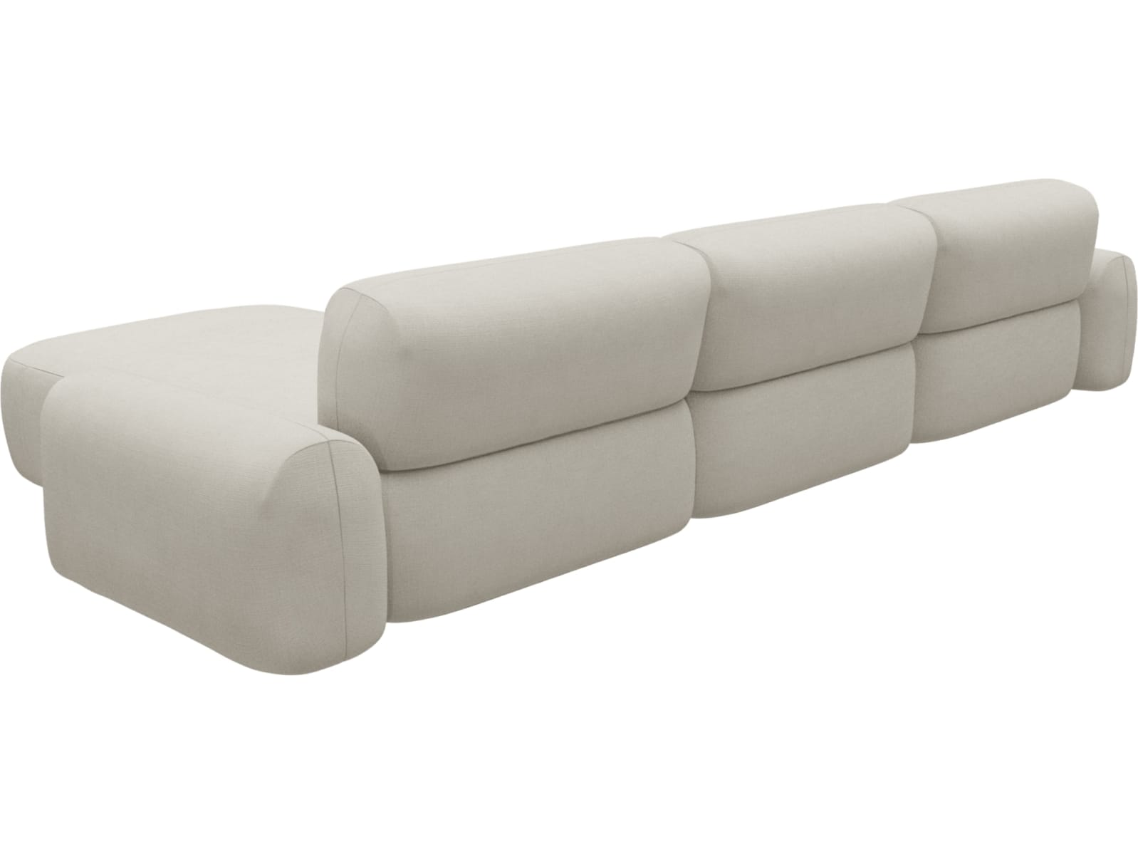 Beckett Toorak Pearl Chaise Sofa - 3 Seater color Toorak Pearl