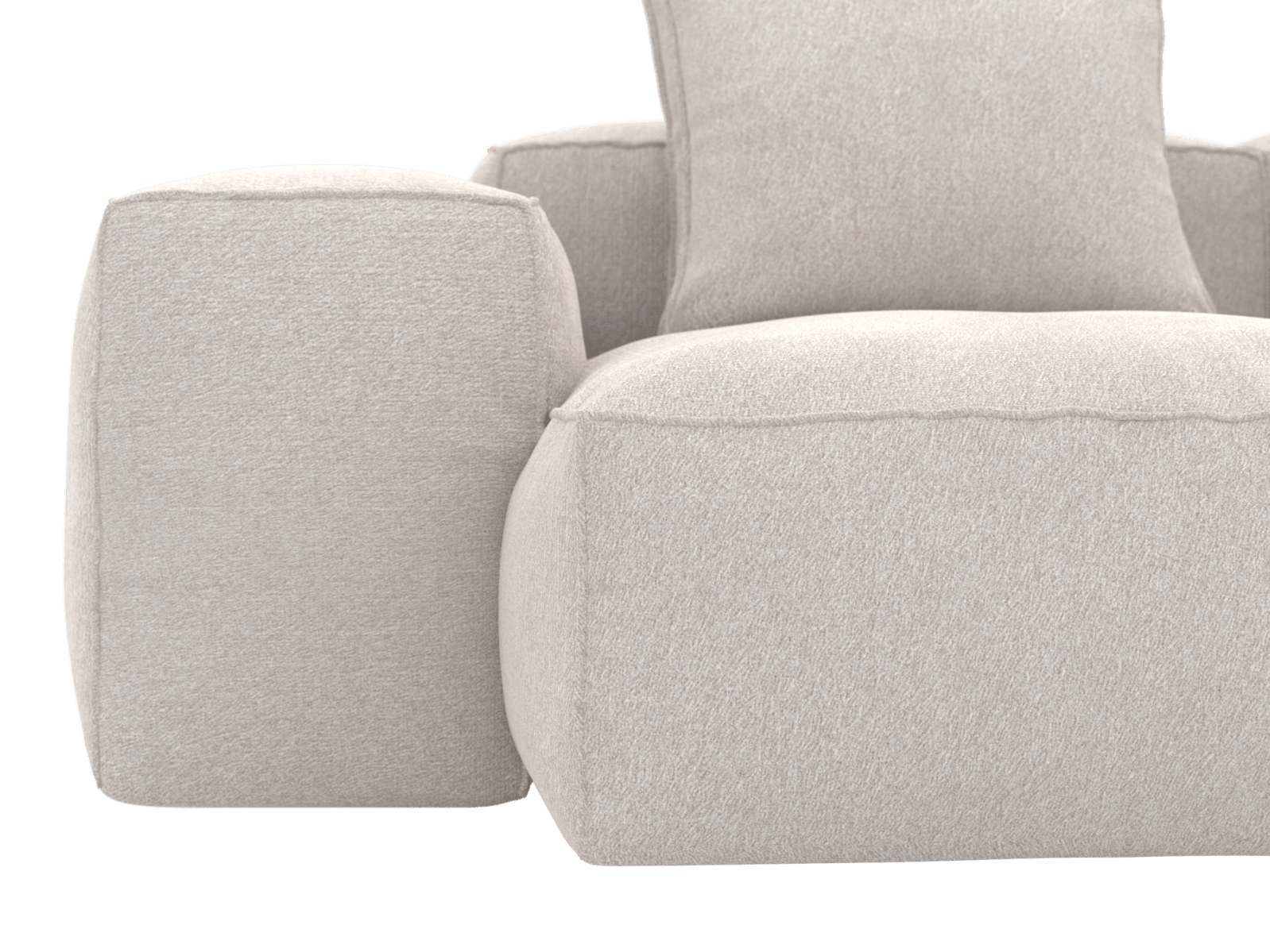 Riley Toorak Pearl Modular Chaise Sofa - 2 Seater color Toorak Pearl