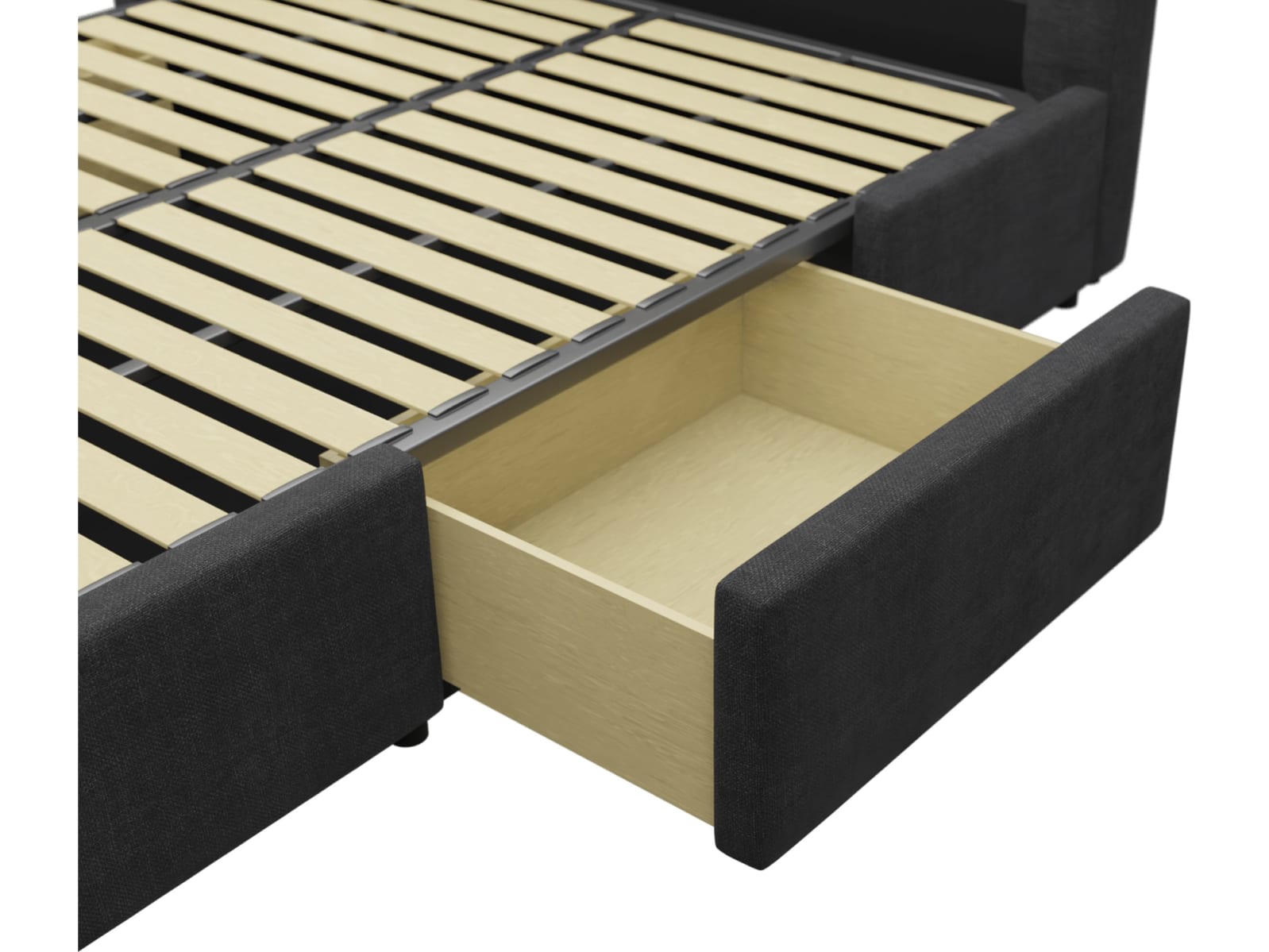 Aria Drawer Bed Plaza Flint Grey color Plaza Flint Grey