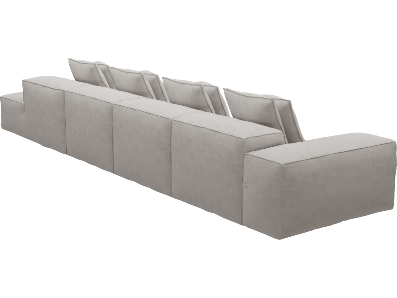 Riley Avon Mineral Modular Sofa - 1x Arm, 3x Armless, 1x Right Terminal color Avon Mineral