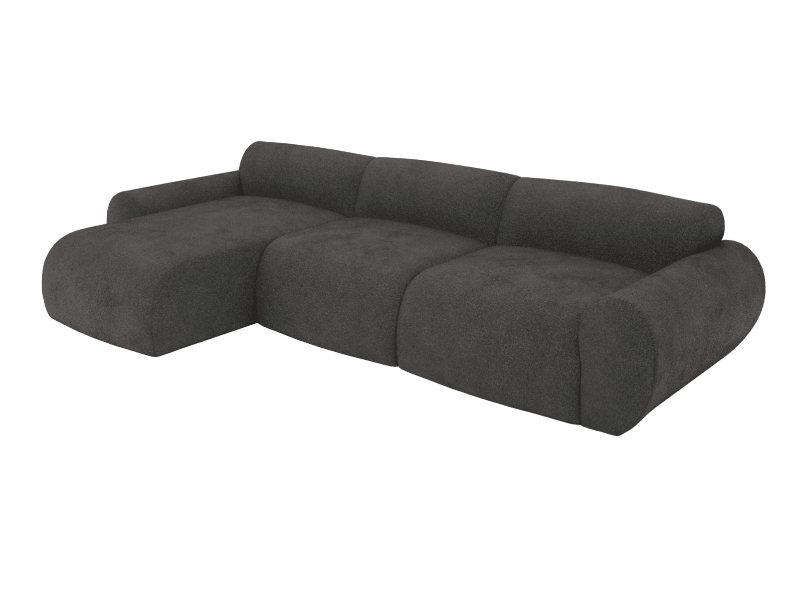Malmo California Charcoal Chaise Sofa - 3 Seater color California Charcoal