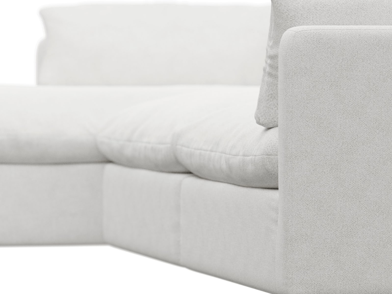 Willow Noa Fog Chaise Sofa - 3 Seater color Noa Fog