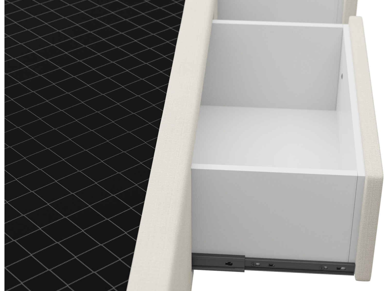 Zenith Storage Drawer Bed Base Toorak Pearl color Toorak Pearl