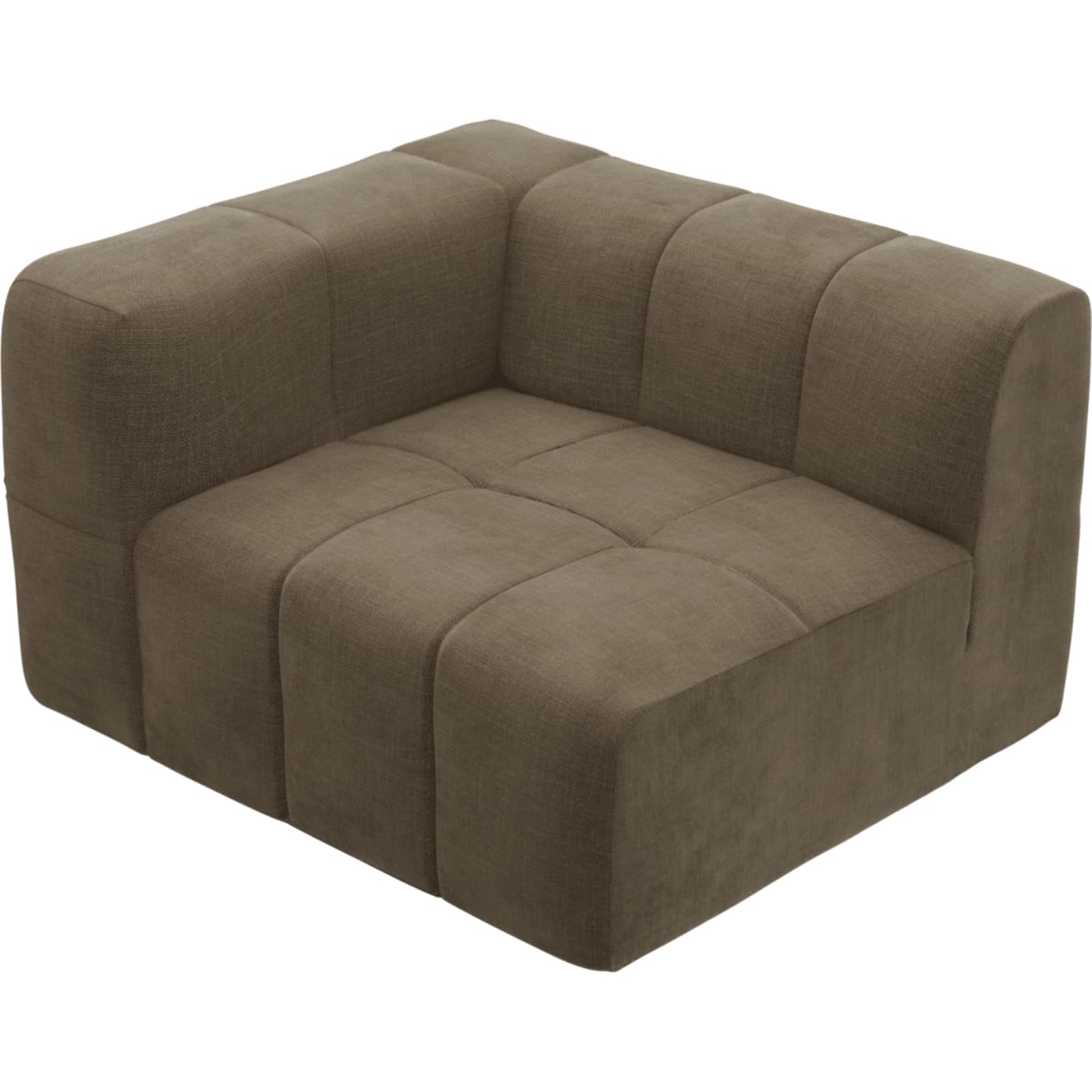 Lucello Tribute Walnut Left Arm Facing Chair Module color Tribute Walnut