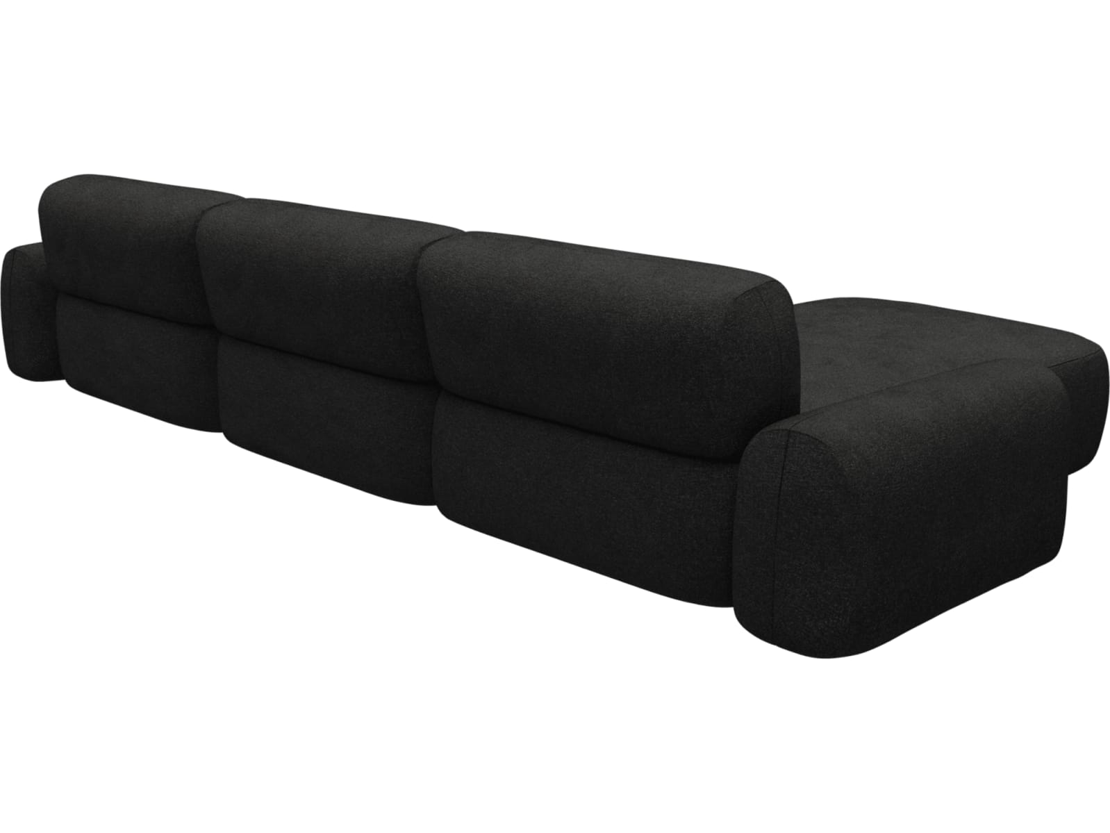 Beckett California Charcoal Chaise Sofa - 3 Seater color California Charcoal