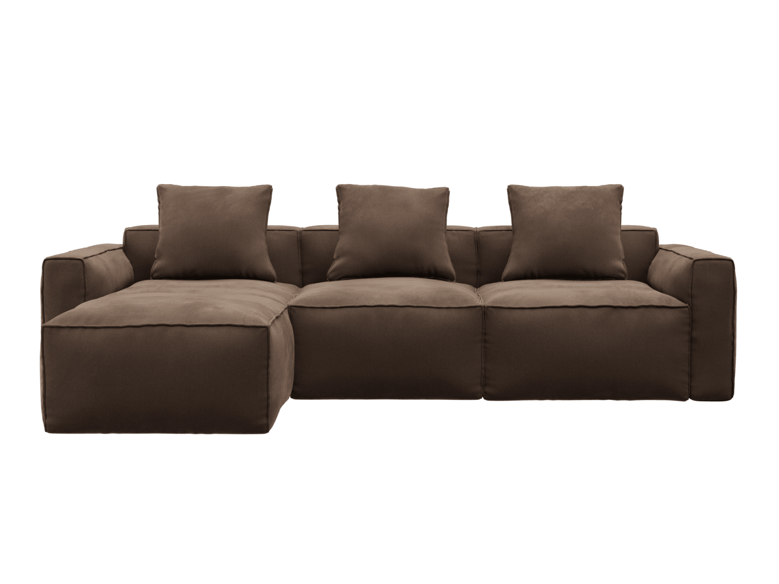 Riley Apt Muse Chocolate Sofa - 3 Seater and Ottoman color Muse Chocolate